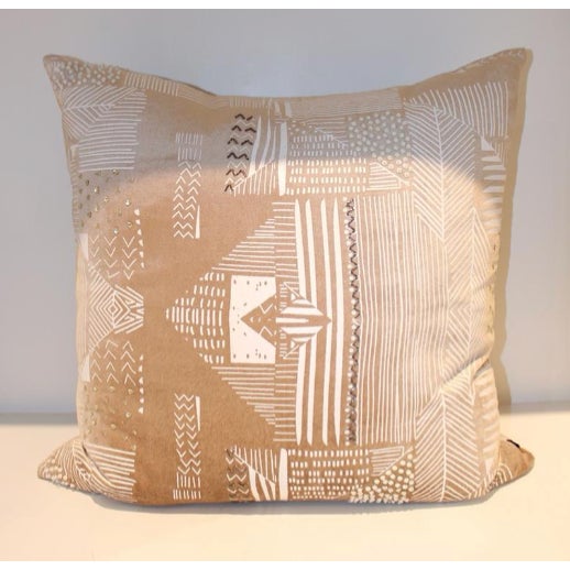 Luxurious decorative piece featuring a natural velvet base, cream stencil design, and gold embossing. Adds a refined,...