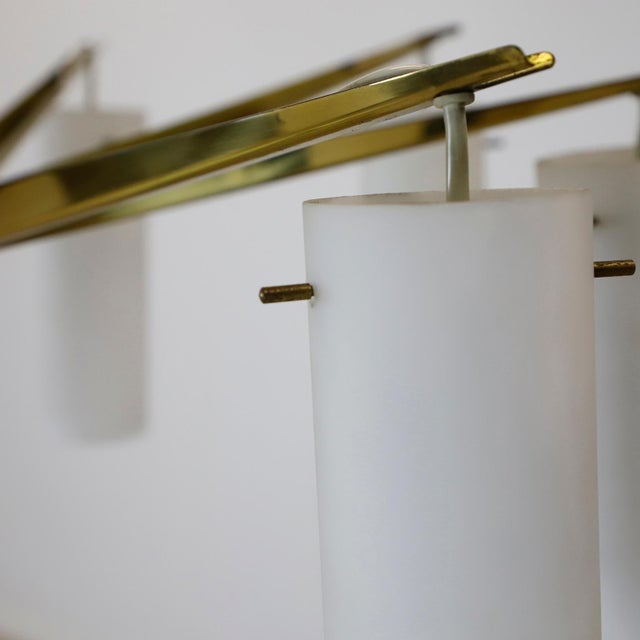 White Mid Century Italian Chandelier For Sale - Image 8 of 16