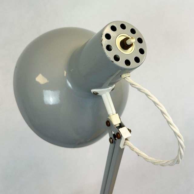 1960s Adjustable Grey Architect's Desk Lamp, 1960s For Sale - Image 5 of 8