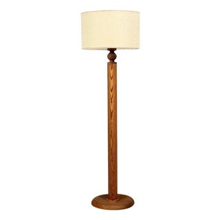 Uno & Östen Kristiansson, Floor Lamp, Pine, Plastic, Sweden, 1970s For Sale