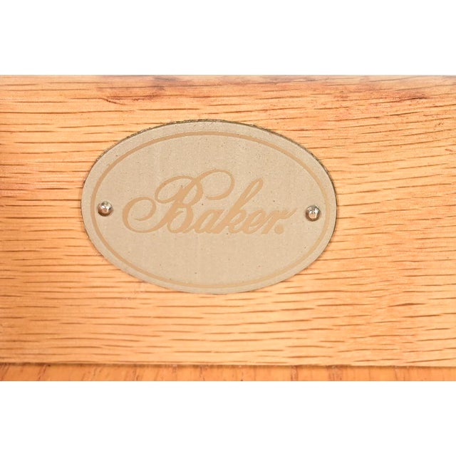 Baker Furniture French Empire Carved Cherry and Burl Wood Library Table or Center Table, Newly Refinished For Sale - Image 9 of 15