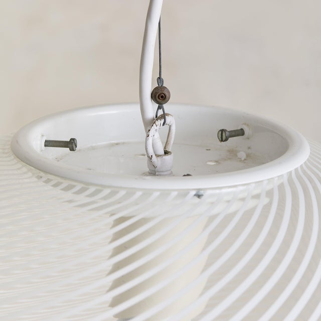 1970s Italian Striped Murano Glass Pendant in Manner of Venini - 2 Available For Sale In Chicago - Image 6 of 7