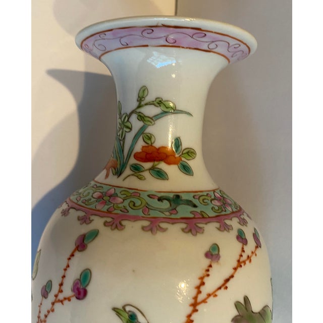 Antique Chinese Famille Verte Porcelain Vase For Sale - Image 6 of 10