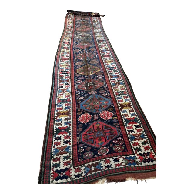Long Antique NW Tribal Runner Rug 3.9 x 18.6 For Sale