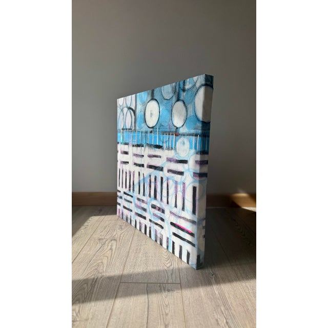 Contemporary “Chester Trains” Abstract Contemporary Acrylic Painting by Paula DeStefanis For Sale - Image 3 of 8