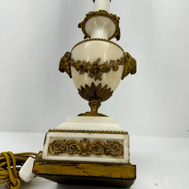 Small 19th Century Marble Gilt Bronze Table Lamp For Sale - Image 11 of 12