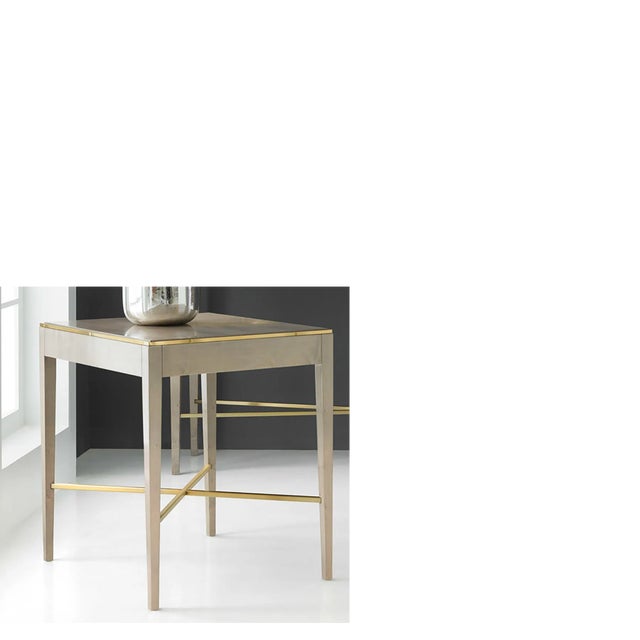 Modern History Home Modern History Large Georgian End Table - Grey Sycamore For Sale - Image 4 of 4