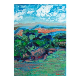 1980s Abstract Acrylic Landscape by Harry Hilson For Sale