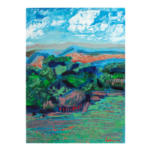 1980s Abstract Acrylic Landscape by Harry Hilson