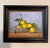 Original oil painting by Jill Pavlas of lemons in a bowl. Framed in a wood frame with gold accents. Frame size is 15.5” x...