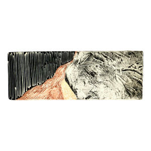 Anita Fields Ceramic Landscape Art Piece 11” X 4” Signed