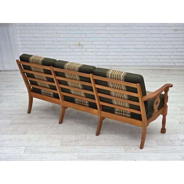 Vintage Danish Three-Seater Sofa in Green Furniture Wool, 1970s For Sale - Image 13 of 18