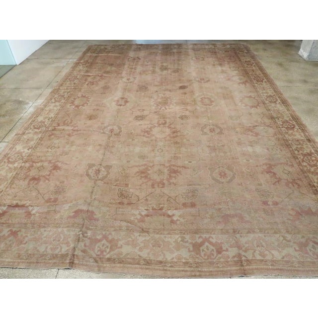 Rustic Galerie Shabab Collection Early 20th Century Turkish Oushak Oversize Carpet For Sale - Image 3 of 9