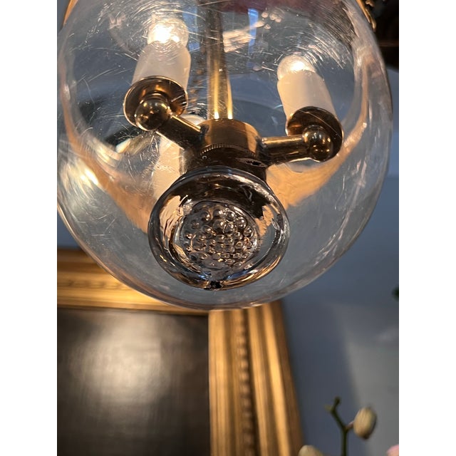 AntiquePetite Glass & Brass Bell Jar. For Sale In Savannah - Image 6 of 7
