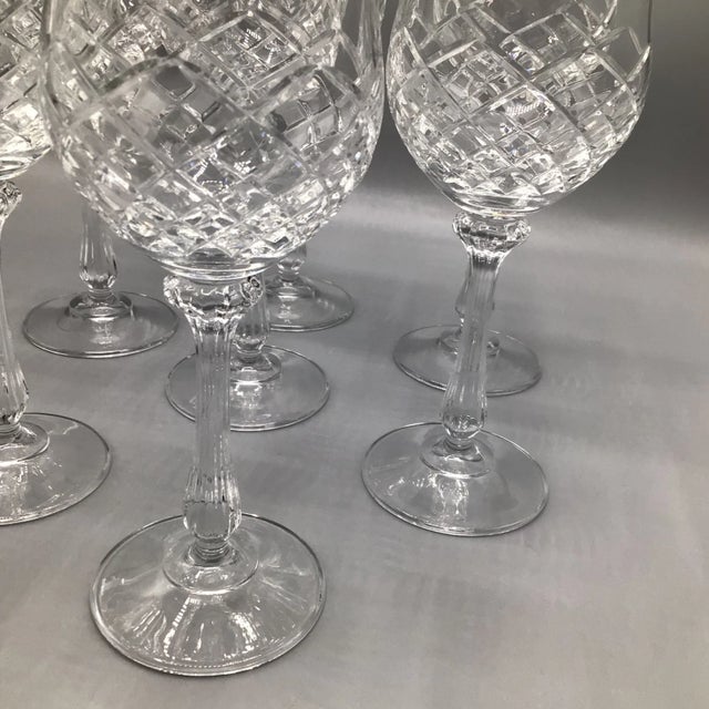 Mikasa Montclair Wine Glasses Blown Cut Crystal-Set of 7 For Sale - Image 12 of 13