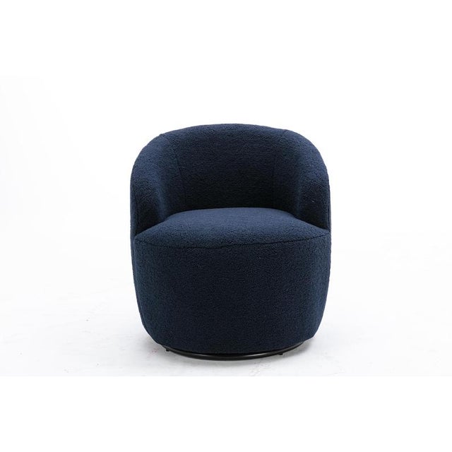 Cozy Swivel Barrel Chair, Modern Boucle Lounge Seating, Compact Accent Furniture For Sale - Image 6 of 17