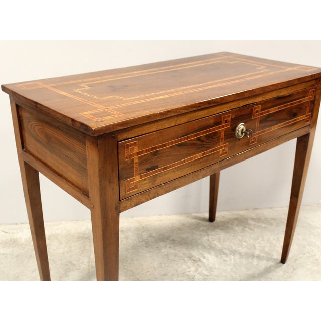 Antique Italian Louis XVI Console Table in Walnut, 1700s For Sale - Image 6 of 12