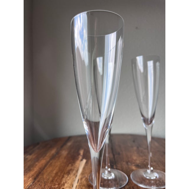 Contemporary Late 20th Century Baccarat Dom Perignon Champagne Flutes 9.25", Crystal Glassware - Set of 4 For Sale - Image 3 of 9