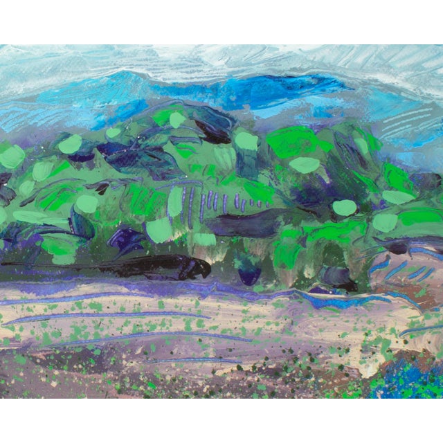 1980s 1989 “Wildflower Mountain” Abstract Acrylic Landscape Diptych by Harry Hilson For Sale - Image 5 of 9