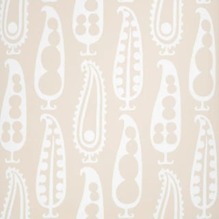 SAMPLE - Schumacher x Drusus Tabor Paisley Peas Wallpaper In Natural For Sale