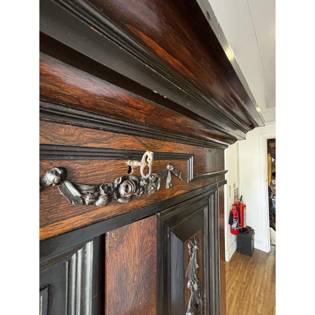Antique Wooden Cabinet on Stand, 1700s For Sale - Image 12 of 16
