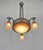 H. Fournet & Schneider A beautiful French 1925-1930 art deco chandelier in wrought iron and glass paste shades in mottled...