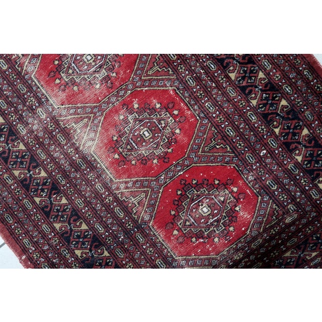 Textile 1930s, Antique Uzbek Bukhara Handmade Rug 3 X 5 For Sale - Image 7 of 12