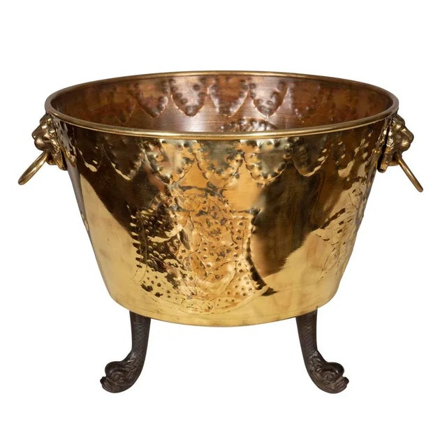 European Brass Fireplace Bucket For Sale - Image 11 of 11