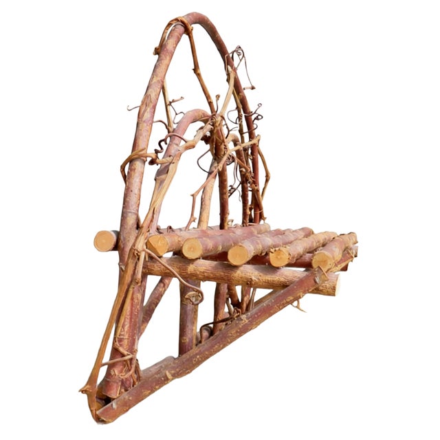 Cabin Folk Art Adirondack Bentwood Twig Wall Shelf For Sale - Image 3 of 4