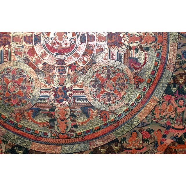 Hand-Painted Tibetan Thangka Celebration Textile For Sale - Image 10 of 13