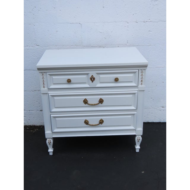 Dixie French Shabby Chic Painted Nightstand Side End Table 6572 For Sale - Image 10 of 11
