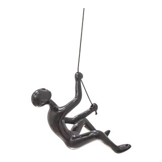 Black Position 5 Climbing Man Wall Art For Sale