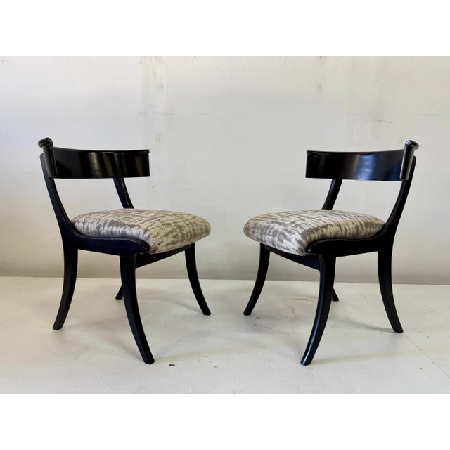 Brown Vintage Pair of Klismos Wood Chairs For Sale - Image 8 of 11