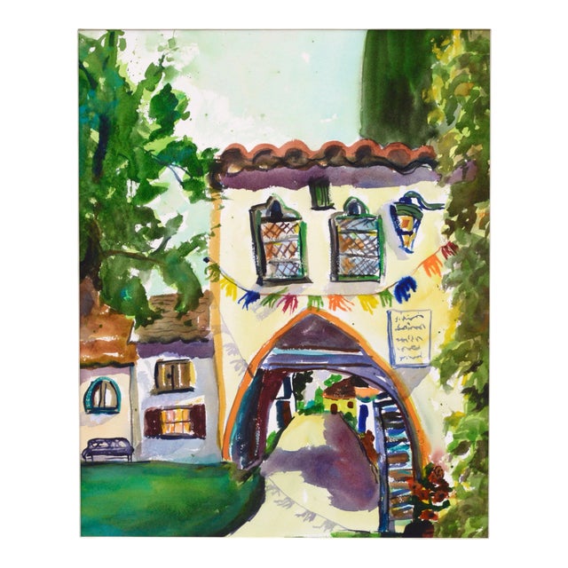 Archway Decorated for the Festival - Landscape by Karen Druker For Sale
