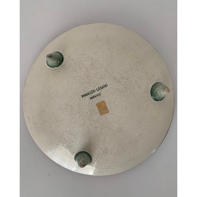 Yellow Modernist Ceramic Hand-Painted Plate For Sale - Image 8 of 12