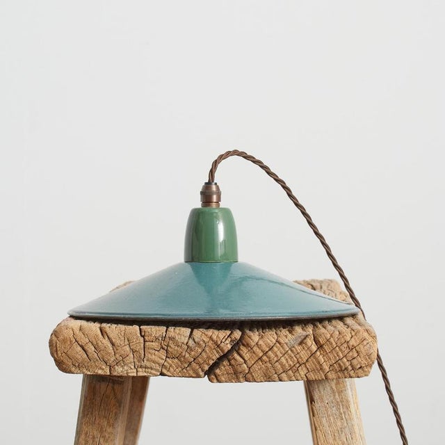 antique french coolie enamel pendant light – blue an original french enamel coolie pendant light salvaged from a french...