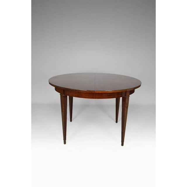 Wood Art Deco Extendable Mahogany Dining Table by Jacques Adnet, 1940s For Sale - Image 7 of 16