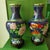 Pair of Vintage Cloisonné Enamel Vases – Phoenix & Peony Motif, Sapphire Blue Ground For Sale - Image 10 of 10