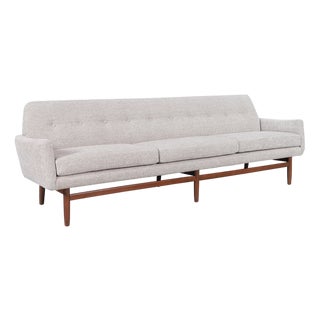 Mid-Century Modern Sculptural Walnut Sofa, 1960s For Sale