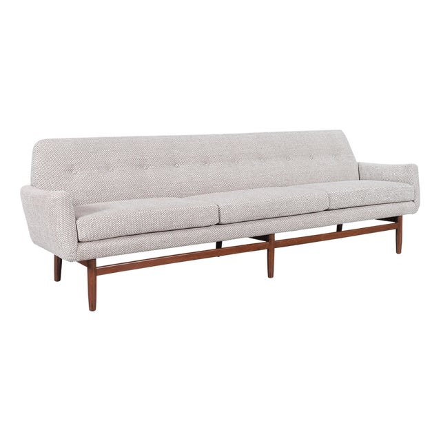 Mid-Century Modern Sculptural Walnut Sofa, 1960s For Sale