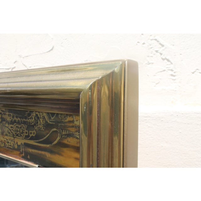 1970's Traditional Exotic Carved Wood Mastercraft Wall Mirror For Sale - Image 9 of 11