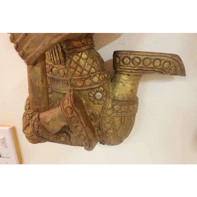 Figurative 19th Century Teak Carved Large Gilt Siamese Figures - a Pair For Sale - Image 3 of 8