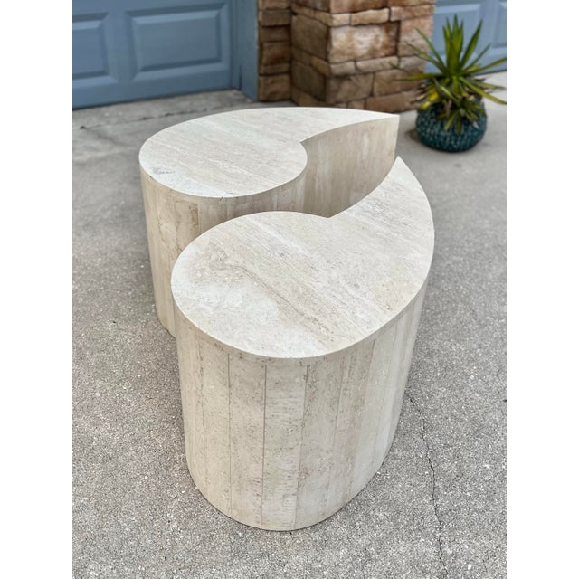 Mid 20th Century A Pair of Italian Modern ‘Quotation’ Travertine Coffee Tables For Sale - Image 5 of 12