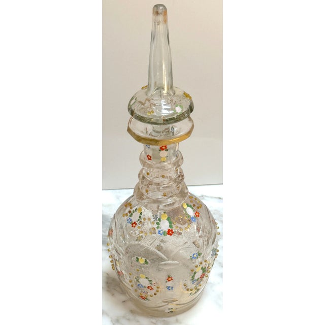 19th C. Bohemian Persian Enameled Portrait of Decanter Naser al-Din Shah Qajar For Sale - Image 11 of 12