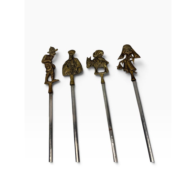 Turkish Mid 20th Century Turkish Brass & Stainless Steel Shish Kebab Skewers - Set of 16 For Sale - Image 3 of 7