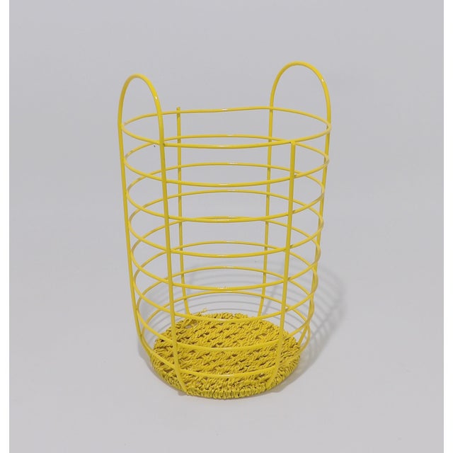 20th Century Abstract Yellow Metal Basket Chairish