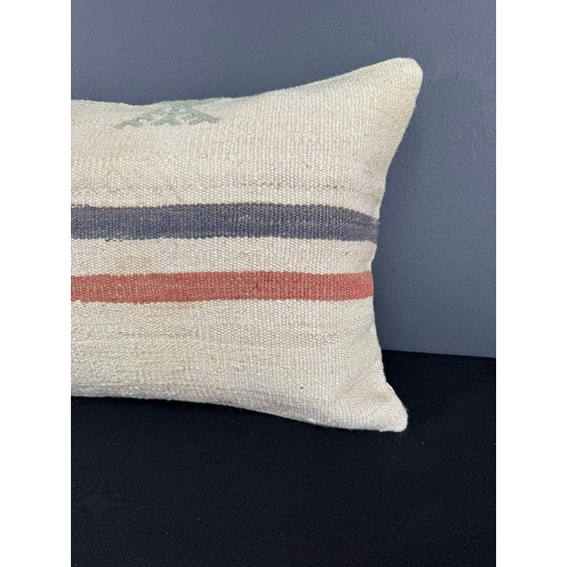 Contemporary Turkish Hemp Pillow Cushion Natural Beige Orange Pillow Cushion Cover 16" x 24" For Sale - Image 3 of 4