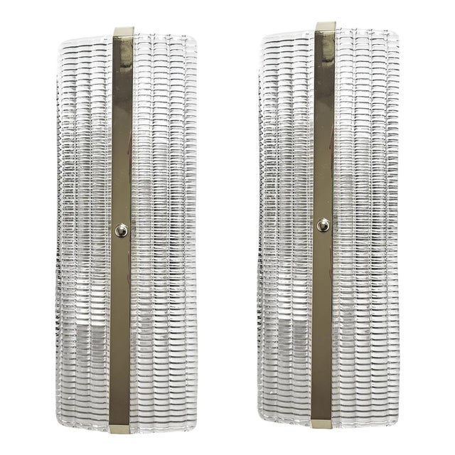 Chromed Murano Glass Wall Sconces by Simoeng, Set of 2 For Sale