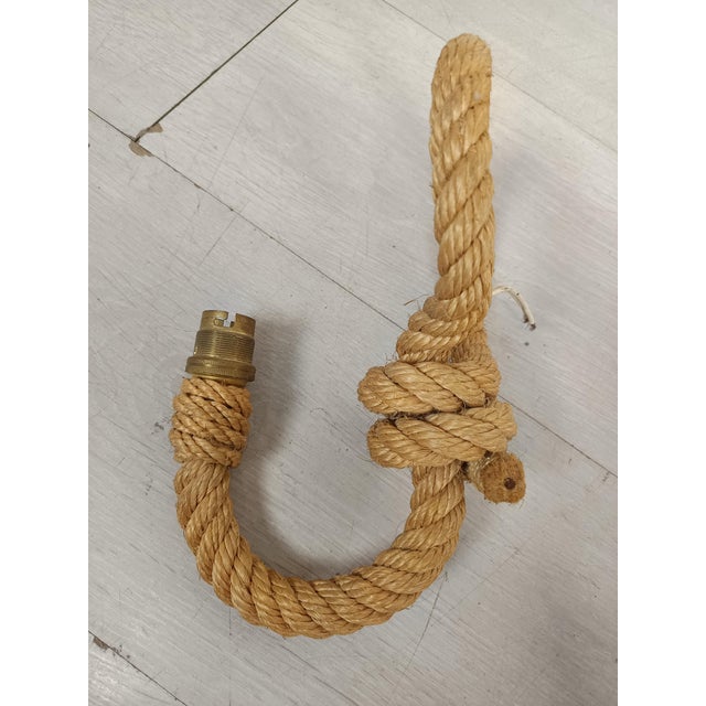 Vintage Rope Wall Sconces by Adrien Audoux & Frida Minet, 1950s, Set of 2 For Sale - Image 6 of 10
