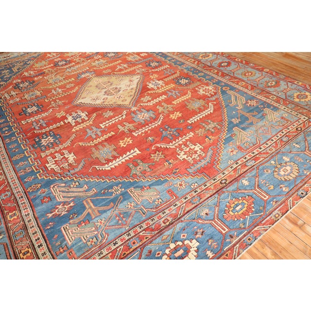 Contemporary Antique Oversize Tribal Persian Bakshaish Rug - 11'4" x 15'6" For Sale - Image 3 of 18